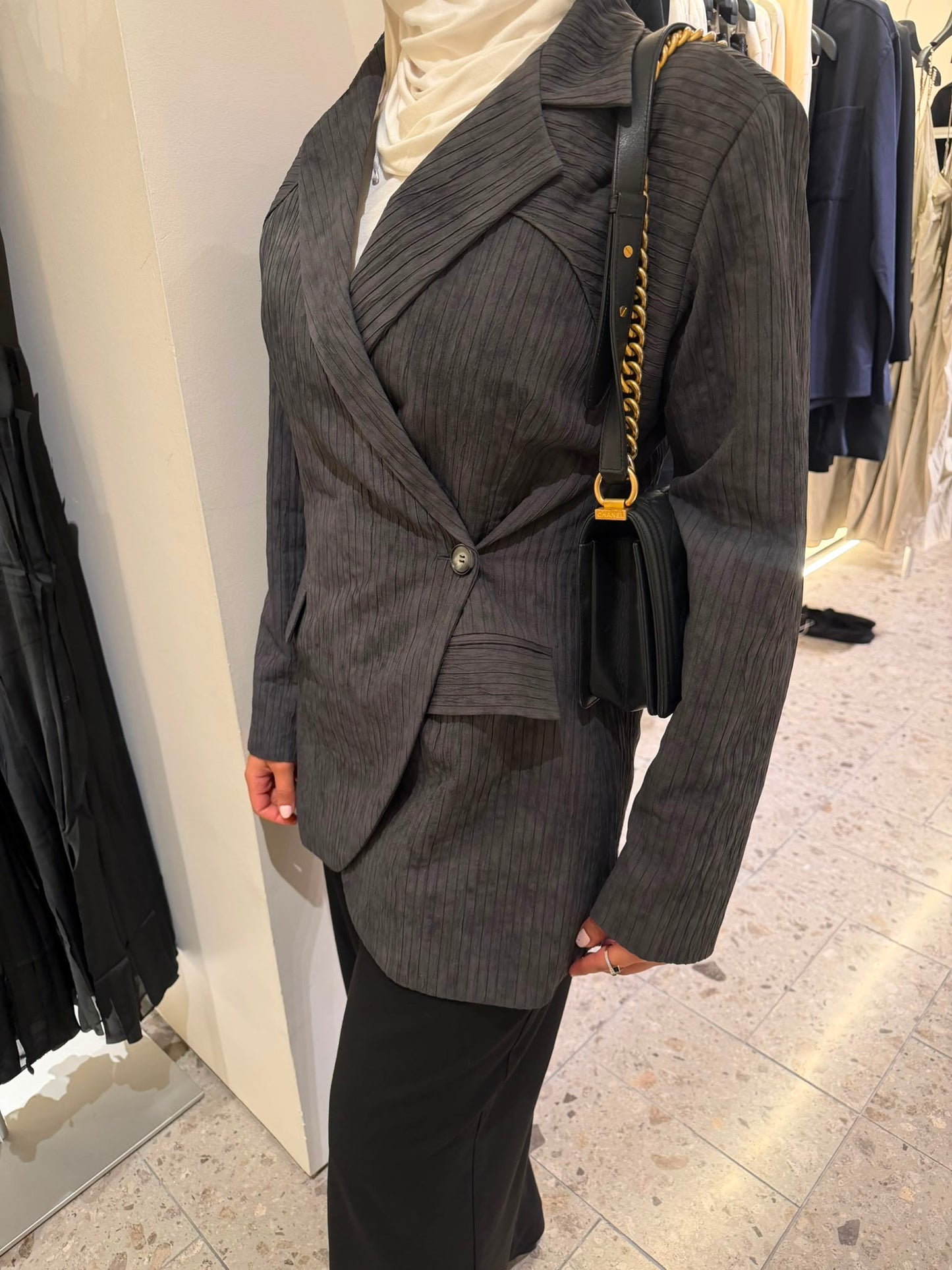 Gray blazer
