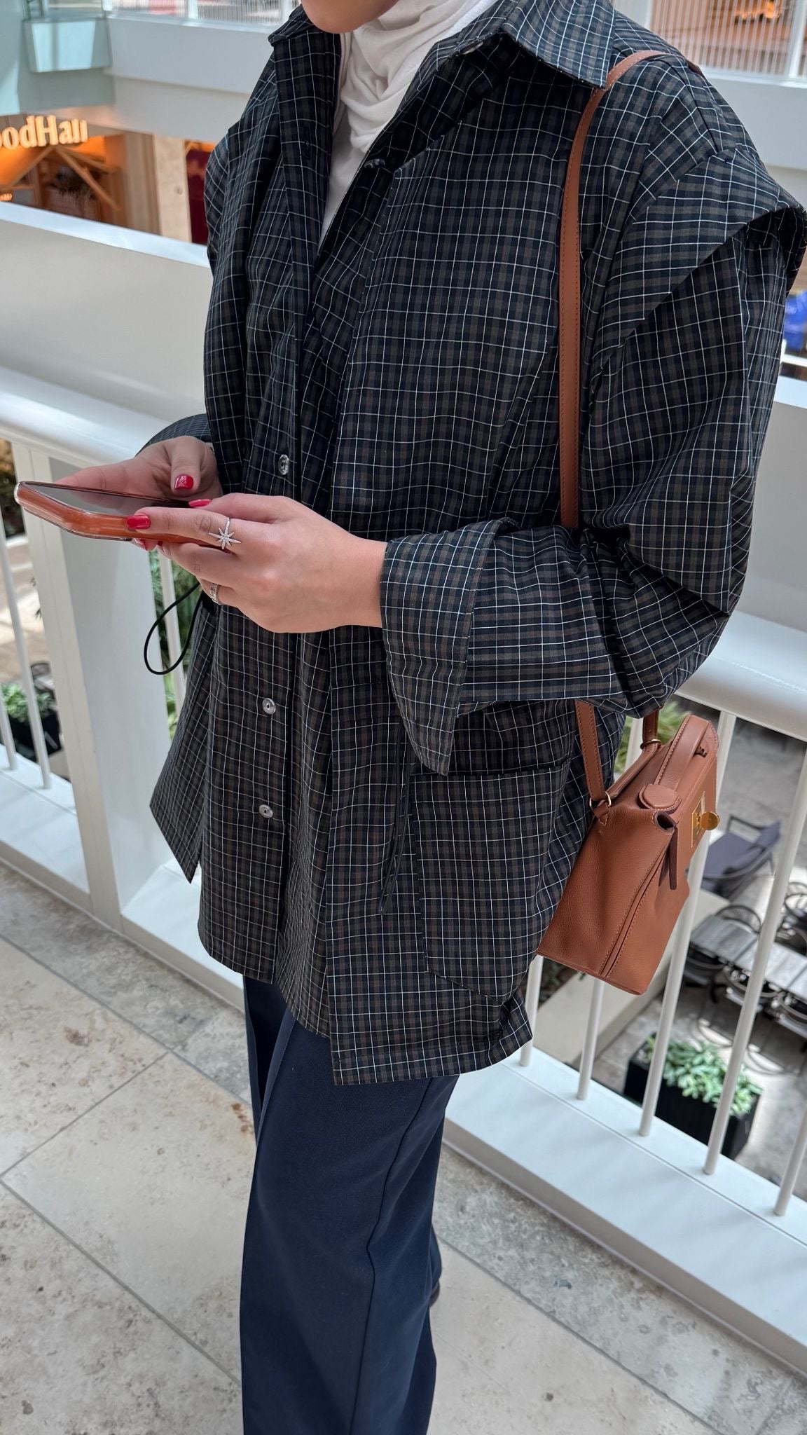 Dark blue checkered shirt