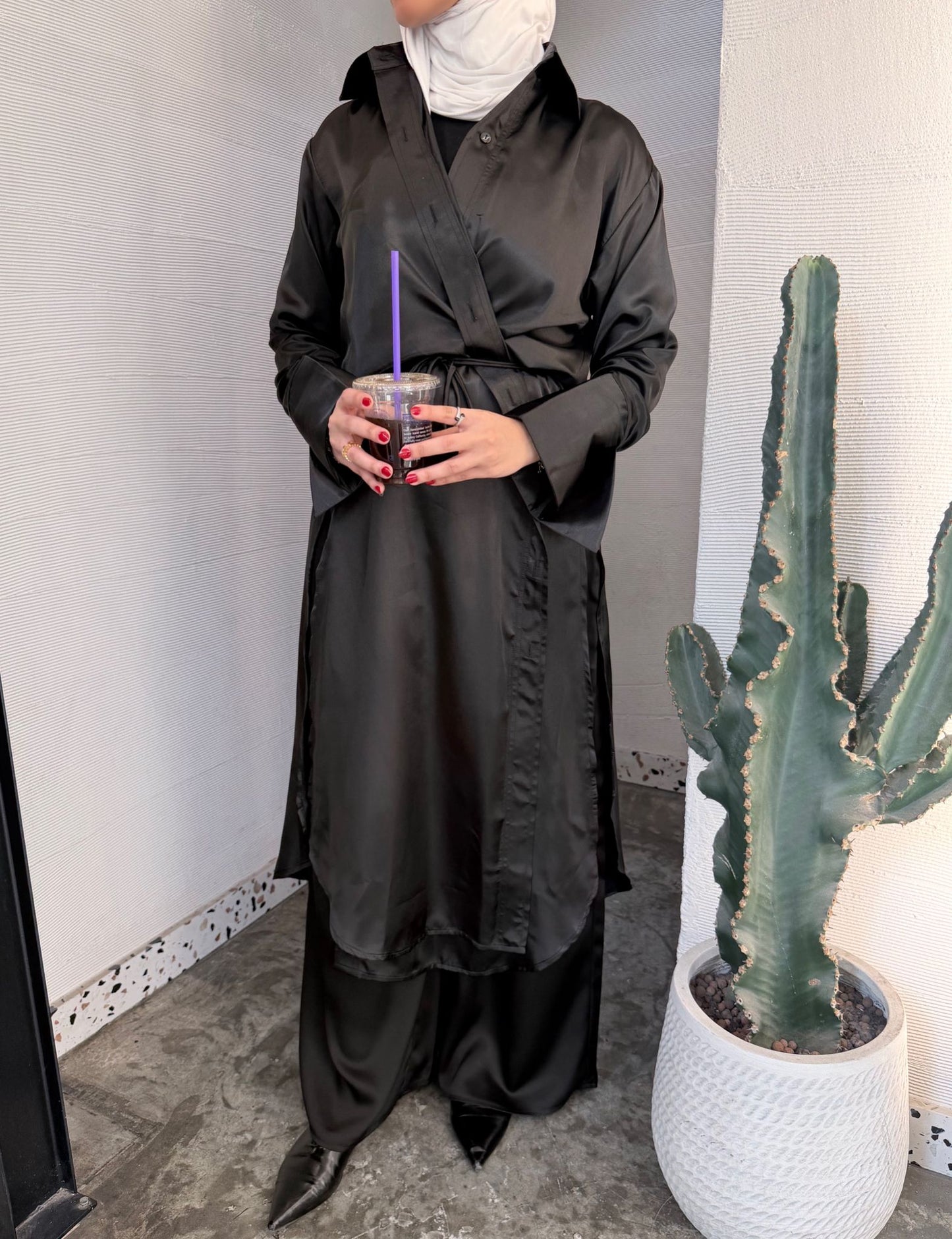 Black silk set
